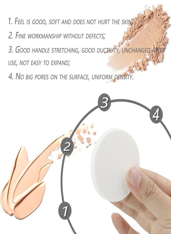 Vmiapxo 48 Pieces White Makeup Sponge, Cosmetic Sponge Round Foam Pad, Compact Facial Powder Puff, Beauty Makeup Foundation Powder Blender for All Skin Types Wet and Dry Dual Use - Image 3